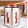 Kitchen Airtight Coffee Canister Jars Stainless Steel Food Storage Containers with Air Tight Lid and Clear Windows,Pantry Organization and Storage for Tea Snacks Sugar Milk Powder,Silver