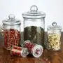 BESTONZON 5PCS Mini Round Clear Glass Spice Shaker Set Spices Storage Container Tea Storage Jar BESTONZON 5PCS Mini Round Clear Glass Spice Shaker Set Spices Storage Container Tea Storage Jar
