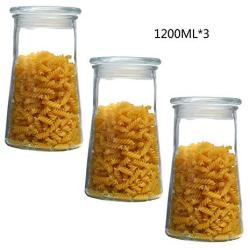 Glass Sealed Jars, Kitchen Household Grain Containers, Storage Spices/Pasta/Oatmeal/Coffee Beans