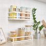 Spice Rack Wall Mount Holder Single Self Adhesive Herb Storage Steel Jar Organizer Saves Space Container For Kitchen Bathrooms Cabinet Cupboard White Cabinet Storage (Size : B)