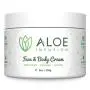 Aloe Infusion Körper- und Gesichtsfeuchtigkeitscreme – Natürliche Creme für Ekzeme bei Juckreiz und Trockenheit, Sensible Haut, Akne und Psoriasis – Bio Aloe Vera, Sheabutter, Coenzym Q10, Traubenkernöl, Kokosnussöl