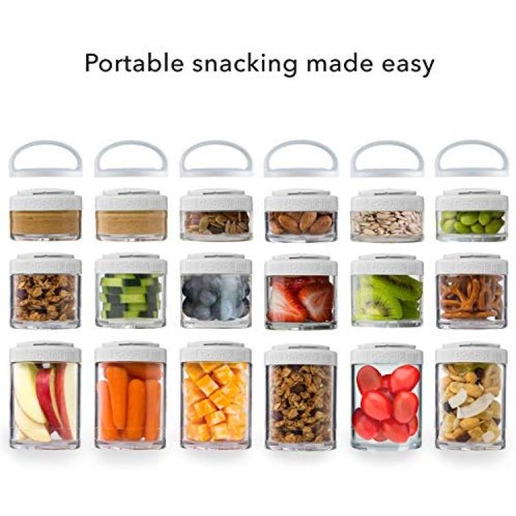 Whiskware Stackable Tritan Plastic Snack Pack, White