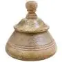 storeindya Wooden Canister Canning Jar Container Bin Organizer for Spices Knick Knacks Trinket Sugar Keeper Cookie Jar Dinning Storage Handcarved Out of Mango Wood Christmas Festive Present (Beige 1)