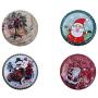 NUOBESTY 4pcs Christmas Tinplate Candy Jar Biscuit Cookie Gifts Storage Case Xmas Holiday Ornament Decoration