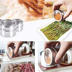 Seasoning Pot, Maserfaliw 6Pcs Portable Pepper Stainless Steel Spice Jars Magnetic Seasoning Pot Container, Recyclable, Suitable For Holiday Gifts In The Outing and Indoors.