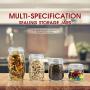 Glass Jar Set 4 Piece Wide Mouth Kitchen Preserving Storage Jars with Airtight Lids for Cereal Cookies Sugar & Coffee (16.9oz 25.7oz 33.8oz 50.7oz) Masthome