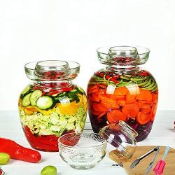 MFWFR Kimchi jar, Thick Glass Sealed Transparent Pickling jar, Pickles jar Pickles Tank Home,M1