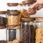 WÄNDELGLAS-Behälter, Aufbewahrungskaraffe, wiederverwendbar, luftdicht, Vintage, Frischhalte, robust, BPA-frei, Perfekt für Ihre Vorratskammer, transparent