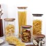 Transparent Heat Resistant Glass Bottle Sealed Jar High Grade Acacia Clear Container,550Ml