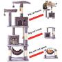 Jueapu Cat Tree Multi-Layer Cat Tree Elevated Hammock Cat House Cat Tower Cat Game Leisure Place Sisal Cat Nest Cat Scratch Column Cat Apartment Cat Climbing Frame Luxury Cat Tower Cat Nest