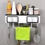 Étagères Murales Cuisine LYNNTLJ, Support de Condiments Amovible, pour Bouteilles et Pots d'Épices, Blanc / 44,5 x 17,5 cm Étagères Murales Cuisine LYNNTLJ, Support de Condiments Amovible, pour Bouteilles et Pots d'Épices, Blanc / 44,5 x 17,5 cm