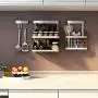 Ctystallove 2-Tier Metal Mesh Spice Rack Wall Mount Jars Bottle Storage Shelf Holder Seasoning Organizer for Kitchen Ctystallove 2-Tier Metal Mesh Spice Rack Wall Mount Jars Bottle Storage Shelf Holder Seasoning Organizer for Kitchen