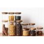 Glass Storage Jars with Sealed Bamboo Lids, Glass Storage Jars Kitchen Canisters for Serving Tea, Coffee, Spice, Candy, Cookie,1000ml