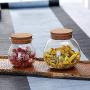 Sealed Glass Jars Borosilicate Heat Resistant Transparent Glass Storage Jars Flower Tea Dried Fruit Nuts Cans,240Ml 2Pcs