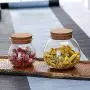 Sealed Glass Jars Borosilicate Heat Resistant Transparent Glass Storage Jars Flower Tea Dried Fruit Nuts Cans,240Ml 2Pcs