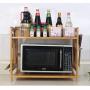 Kitchen Multifunction Floor-standing bamboo Racks Microwave oven Seasoning Oven storage racks Knife Dishes Storage jar Family storage rack 2 layer 60cm