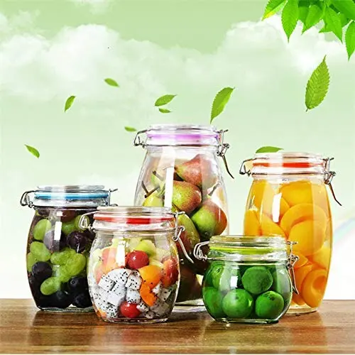 RSCHEF 1pcs jars for spices glass storage bottles jars with lid capacity honey candy jar kitchen storage container glass jar Large Glass Storage Containers With Lids RSCHEF 1pcs jars for spices glass storage bottles jars with lid capacity honey candy jar kitchen storage container glass jar Large Glass Storage Containers With Lids