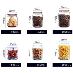 Sealed Storage Jar Food Grains Transparent Glass Bottle Tea Coffee Moisture-proof Seal Storage Cans DELICATEWNN (Capacity : Blue 750ml)