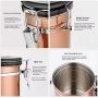 Kitchen Airtight Canister Stainless Steel Preserving Jar Large Sealing Container With Venting Valve For Storing Tea Coffee Sugar Flour, 1.5L, 500g - Stylishbuy