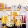 Glass Sealed Jars, Kitchen Household Grain Containers, Storage Spices/Pasta/Oatmeal/Coffee Beans