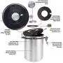 HostStyleZ Airtight Coffee Canister - Stainless Steel Coffee Canister - with Exhaust Valve, Date Tracker Wheel and Extra Coffee Scoop - Perfect for Coffee Storage (60.87 FL OZ / 1800 ML) HostStyleZ Airtight Coffee Canister - Stainless Steel Coffee Canister - with Exhaust Valve, Date Tracker Wheel and Extra Coffee Scoop - Perfect for Coffee Storage (60.87 FL OZ / 1800 ML)