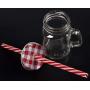 Juvale Mini Glass 4 Ounce Mason Jars with Lids and Straws (12 Pack), 3.5 x 3 x 2 Inches