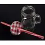 Juvale Mini Glas Masonen (12er Set) mit Deckeln und Strohhalsen (3,5 x 3 x 2 Zoll)