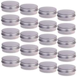 BCP 20pcs 1/2 Ounce 15ml Aluminum Tin Screw Cap Round Storing Can Container