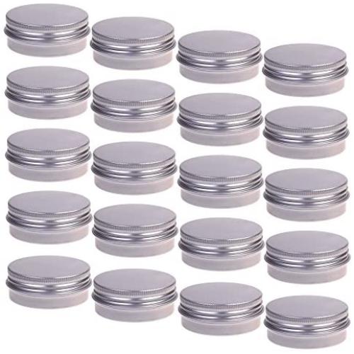 BCP 20pcs 1/2 Ounce 15ml Aluminum Tin Screw Cap Round Storing Can Container