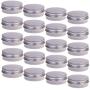 BCP 20pcs 1/2 Ounce 15ml Aluminum Tin Screw Cap Round Storing Can Container