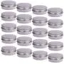 Bouteille en aluminium 20pcs 1/2 Once 15ml Récipient de stockage à couvercle à vis en forme de capsule ronde. Bouteille en aluminium 20pcs 1/2 Once 15ml Récipient de stockage à couvercle à vis en forme de capsule ronde.