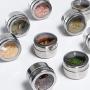 Hot Clear Lid Magnetic Spice Tin Jar Stainless Steel Spice Sauce Storage Container Jars Kitchen Accessories,6Pcs