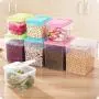 Tree House Pp Plastic Storage Box, Large Food Canisters Durable Transparent Jars with lid Pack of 5-G 1.3lx5 Tree House Pp Plastic Storage Box, Large Food Canisters Durable Transparent Jars with lid Pack of 5-G 1.3lx5