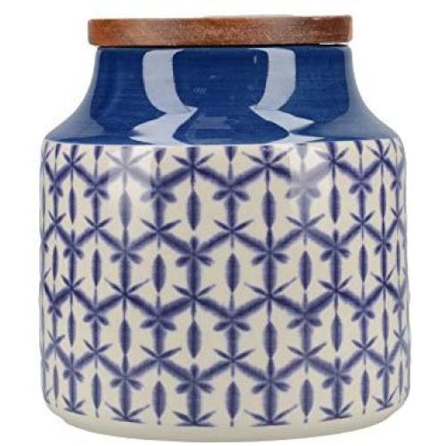 Mikasa Drift Blue Aufbewahrungsglas, 12,5 x 12,5 x 12,5 cm, Batik