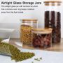 4 Pcs Glass Storage Jar, Kitchen Food Airtight Containers with Bamboo Lid and Silicone Washer Glass Preservation Jar, 550ML, 900ML, 1200ML, 1600ML