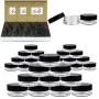 Beauticom 3G/3ML Round Clear Jars with Black Lids for Cosmetics, Medication, Lab and Field Research Samples, Beauty and Health Aids - BPA Free (Quantity: 200pcs)