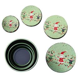 SuperCS 4Pcs/Set Round Shape Tinplate Empty Tins Storage Jar Containers Holiday Home Decorations