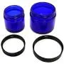 Combination 12 Pack of Cobalt Blue 1oz & 2oz Glass Straight Sided Jars, Lids Included; Empty Refillable Containers for Cosmetics, Creams, Lotions, Essential Oils (6 of Each) Combination 12 Pack of Cobalt Blue 1oz & 2oz Glass Straight Sided Jars, Lids Included; Empty Refillable Containers for Cosmetics, Creams, Lotions, Essential Oils (6 of Each)