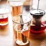 Set of 4 Working Drinking Glasses, Storage Jar with White Lid, 21-Ounce, Large Cooler Glass, All-Purpose Drinking cups