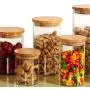 Volwco Klare Glasbehälter mit Deckel - Weite Öffnung Küchen-Lebensmittelflöscher - Für Zero Waste, Dichtverschlossen, zur Konservierung von Marmelade, Gewürzen, Kaffee, Zucker & Kräutern (8.5x10cm)