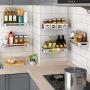 Eclenyes 40 x 12cm Single Tier Spice Rack Organizer Kitchen Wall Mounted Jar Bottle Storage Rack