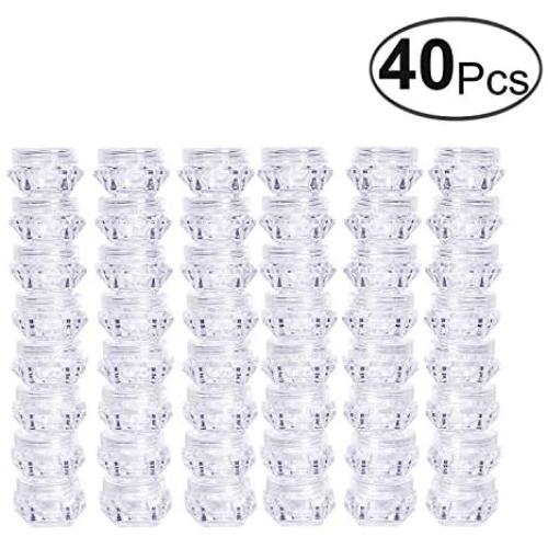 LIYAR 5g Cosmetic Jars Makeup Plastic Jars BPA FREE Samples Lip Balm Containers Empty Plastic Jars Cosmetic Containers Small Plastic Containers with Lids(Diamond Shaped,40 Pack)