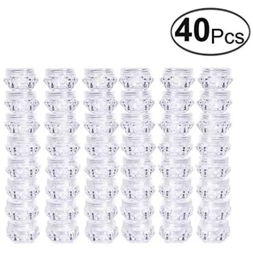 5G Kosmetik Behälter Kunststoffgläser BPA-frei Proben Lippenpflege Behältnisse Kleine Plastikbehälter mit Deckeln (Diamantenförmig, 40er Pack)