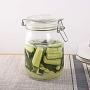 Clear Glass Candy Jar with Lid - Wide Mouth Preserving Jar Cookie Container Tea Storage Canisters Food Storage Container (1000 ML/34 OZ)