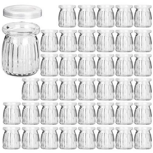Glasbehälter, KAMOTA 40er Pack 4 oz Joghurtgläser mit PE-Dichtungen, Ideal für Marmelade, Honig, Hochzeitsgeschenke, Duschgeschenke, Babybrei (150ml)