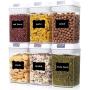 Airtight Food Storage Containers, Vtopmart 6 Pieces Small BPA Free Plastic Cereal Containers with Easy Lock Lids,for Kitchen Pantry Organization and Storage,Include 24 Labels