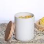 White Ceramic Kitchen Canister Container with Airtight Wood Lid Food Storage Jar Sugar Container Salt and Pepper Storage Containers Candy Jar Spices and Tea Jar Coffee Canister,23.7 Floz White Ceramic Kitchen Canister Container with Airtight Wood Lid Food Storage Jar Sugar Container Salt and Pepper Storage Containers Candy Jar Spices and Tea Jar Coffee Canister,23.7 Floz