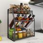 3 Tier Kitchen Cabinet Spice Rack, 304 Stainless Steel Standing Corner Shelf, Kitchen Wall Mount Seasoning Organizer, Jars Bottle Storage With Tilted Design for Easy Taking by Colture, (13.8 Inch)