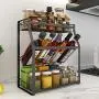Étagère murale pour épices, 3 niveaux, en acier inoxydable 304, étagère d'angle debout, organisateur de stockage de condiments en verre et bouteilles, design incliné pour un accès facile, 13,8 pouces. Étagère murale pour épices, 3 niveaux, en acier inoxydable 304, étagère d'angle debout, organisateur de stockage de condiments en verre et bouteilles, design incliné pour un accès facile, 13,8 pouces.