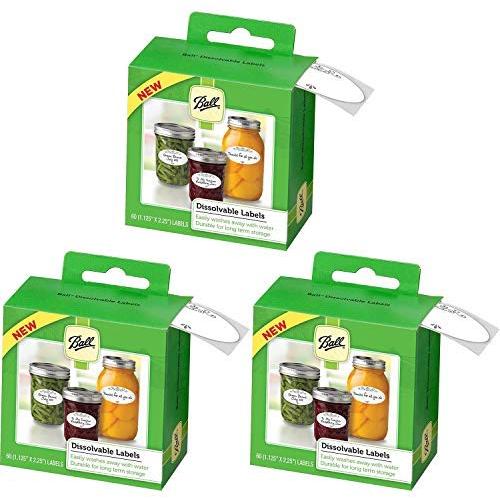 Ball Dissolvable Labels for Mason Jars, Set of 60 (3-Pack)